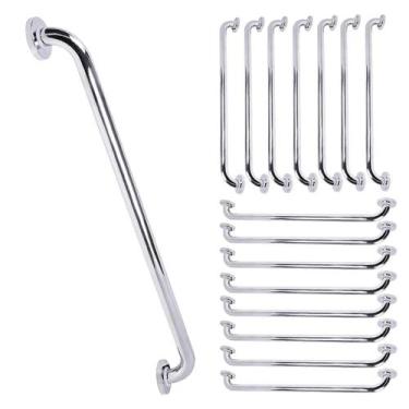Imagem de Barra de Apoio Alça 80cm Inox Kit 15 Uni Cadeirante Idoso Banheiro Def