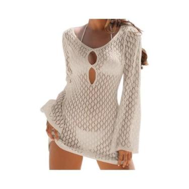 Imagem de Vestido De Praia Casual Com Decote Em V E Costas Descobertas Para Mulh
