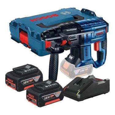 Imagem de Martelete Bosch Perfurador 2 Bat 4ah Gbh 180-li + Maleta Cor Azul 18v