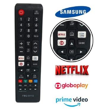 Imagem de Controle Remoto Compatível Smart TV Samsung UN43T5300 Netflix - 9110
