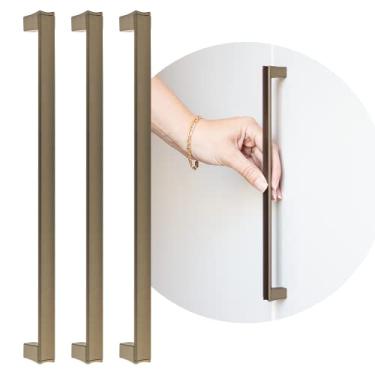 Imagem de Kit 3 Puxador De Gaveta Alça Comoda Moveis Retro Space 384mm (Bronze Fosco)