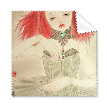 Imagem de Fantoche Boneca Chinesa Estilo Aquarela Pano de Limpeza de Tela de Telefone Limpador de Óculos 5 peças