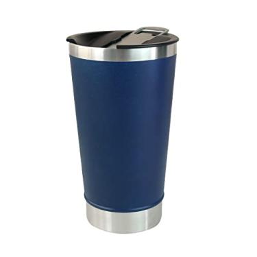 Imagem de COPO ISOTERMICO DE AÇO INOX COM TAMPA E ABRIDOR 500ML (Azul Marinho)