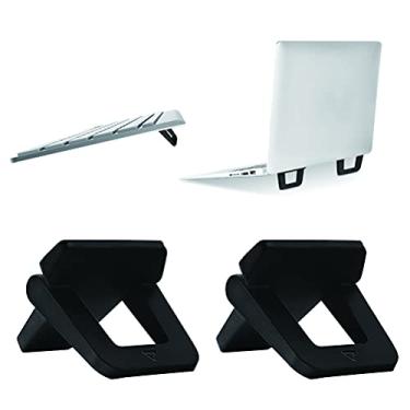 Imagem de Mini suporte autoadesivo portátil para laptop, suporte invisível para computador, suporte ergonômico dobrável para mesa, compatível com MateBook X Pro, D14, MacBook Air Pro, XP, mais laptops de 10 a 1