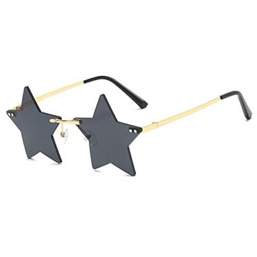 Imagem de Óculos engraçados Decoração de Natal Pentagrama Óculos de festa Óculos de sol sem aro Óculos de sol sem aro em forma de estrela na moda, preto, outros