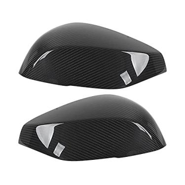 Imagem de Boné espelhado de asa, capa leve de espelho retrovisor de fibra de carbono com adesivo de dupla face para carro