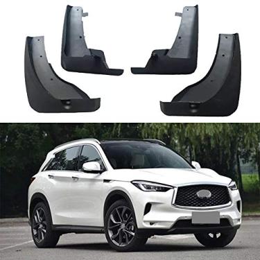 Imagem de 4 peças de abas de lama dianteiras traseiras paralamas para-lama para-lama protetores de respingo se encaixa para Infiniti QX50 2019 2020 2021