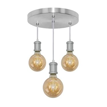 Imagem de Pendente Redondo Triplo Tubo Gourmet Nordic Escovado