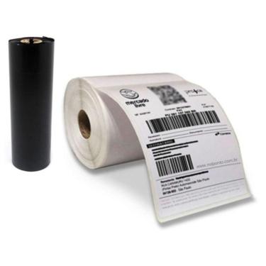 Imagem de 1 Rolo Etiqueta Elgin L42 Pro 10x15 Cm + 1 Ribbon 110x74 - Branco