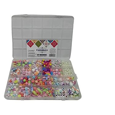 Imagem de Miçanga Colorida Bijuteria Iniciante Pulseira Colar Brinco 550 peças