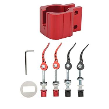 Imagem de BraçAdeira de Scooter eléTrica DobráVel, AcessóRio à Prova de Ferrugem BraçAdeira de Scooter eléTrica Profissional de Substituição de Liga de AlumíNio Com Alavanca de Liberação RáPida (Vermelho)