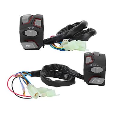 Imagem de Interruptor de sinal de mudança de motocicleta Guidão de motocicleta Interruptor de controle à prova d'água com sinal de mudança de chifre Controle de feixe alto baixo 22 mm Universal para luzes de pisca-pisca (luz vermelha)