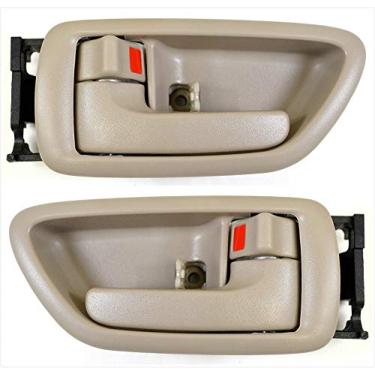 Imagem de Eynpire 8076 Interior/Traseira Esquerda Lado e Direita do Passageiro Conjunto de Par de Porta Bege para Toyota Sequoia 2001-2004; Toyota Tundra 2004-2006 – Apenas cabine redonda
