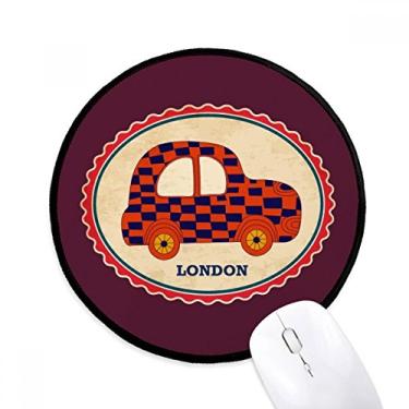 Imagem de DIYthinker Carro pequeno Reino Unido Londres carimbo britânico mouse pad desktop escritório tapete redondo para computador