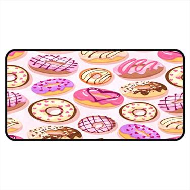 Imagem de Vijiuko Tapetes de cozinha rosquinha rosa bolo creme área de cozinha tapetes e tapetes antiderrapante tapete de cozinha tapete de pé lavável para chão de cozinha escritório em casa pia lavanderia interior exterior 101,6 x 50,8 cm