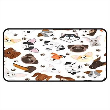 Imagem de Vijiuko Tapetes de cozinha bonito filhote cachorro cachorro área de cozinha tapetes e tapetes antiderrapante tapete de cozinha tapete de pé lavável para chão de cozinha escritório em casa pia lavanderia interior exterior 101,6 x 50,8 cm