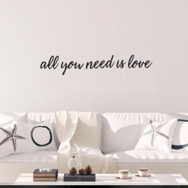 Imagem de Frase All You Need Is Love De Parede Decorativo Mdf Aplique Sala Quart