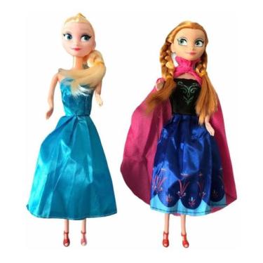 Kit 2 Frozen Boneca Princesa Elsa e Ana Disney