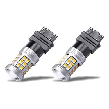 Imagem de KISLED Lâmpadas de LED 3528 extremamente brilhantes 3157 4157 3155 3457 Switchback com projetor de substituição para luzes diurnas/DRL e luzes de seta, branco/âmbar