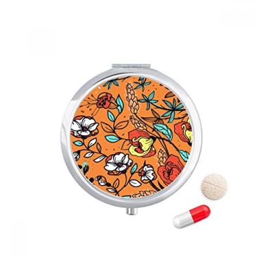 Imagem de Porta-comprimidos laranja Modern Art Lily camélia bolso caixa de armazenamento de remédios dispensador