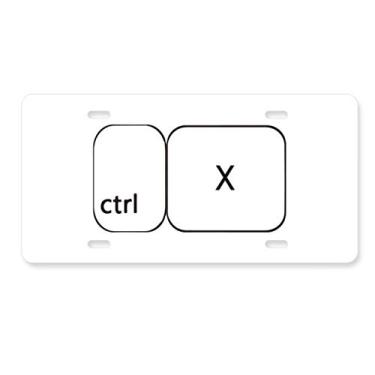 Imagem de DIYthinker Símbolo de teclado ctrl X placa de licença decoração aço inoxidável automóvel