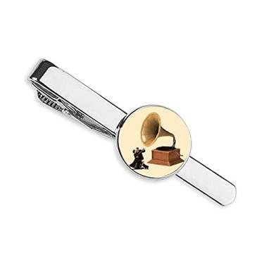 Imagem de Gramofone musical de instrumento clássico para dança, gravata com clipe de gravata, presente para homem de negócios