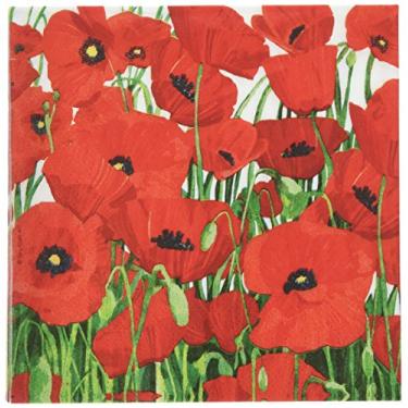 Imagem de Paperproducts Design 1251909 guardanapos de papel Poppy vermelhos Mary Lake Thompson para bebidas (pacote com 20), multicoloridos