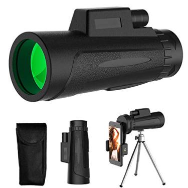 Imagem de Telescópio monocular 12X50 com zoom de alta potência , BAK4 Prisma e binóculos monoculares FMC Monóculos de alta definição com suporte para smartphone e tripé