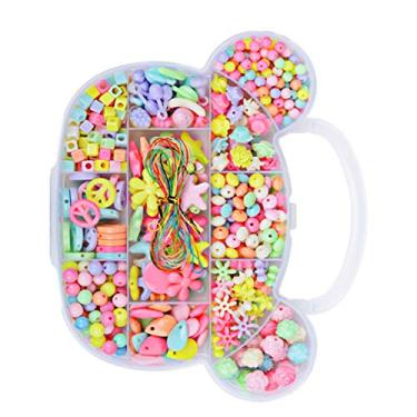 Imagem de Famtasme Conjunto de miçangas para fazer pulseiras faça você mesmo, 350 peças de colar e pulseira artesanal, kit de presente para crianças