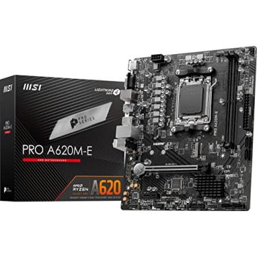 Imagem de MSI Placa-mãe PRO A620M-E ProSeries (processadores AMD 9000/8000/7000, AM5, DDR5, PCIe 4.0, SATA 6Gb/s, M.2, USB 3.2 Gen 1, DVI/HDMI, mATX)