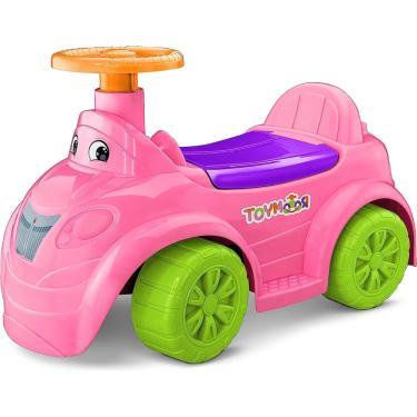 Imagem de Carrinho de Bebê ToyMotor Rosa Montar Empurrar Andador Triciclo Motoca Velotrol Roma Brinquedos