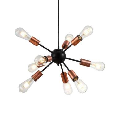 Imagem de Lustre Pendente Quality Kiev Preto E27 - 9 Lâmpadas