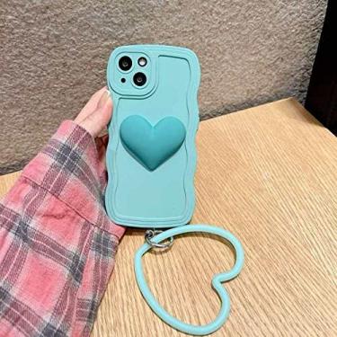 Imagem de Anel de pulso de coração Capa de telefone onda de silicone líquido para Huawei para HONOR 70 60 50 30 20 V20 V30 Pro 50SE 60SE X10 X9 X8 X7 8X Capa mole, azul, para HONOR V30 Pro