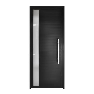 Imagem de Porta Lambril 0.80 X 2.10 Com Visor e Puxador Alumínio Preto Esquerda - Hale