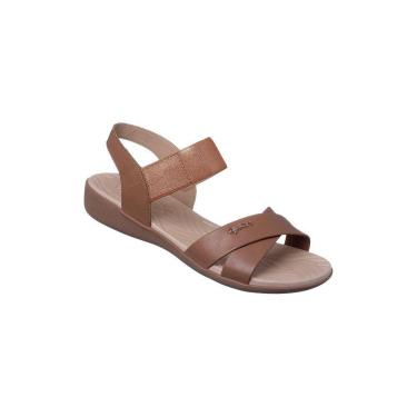 Imagem de Sandália Feminina Dijean Calce Fácil Elástico Básica Caramelo