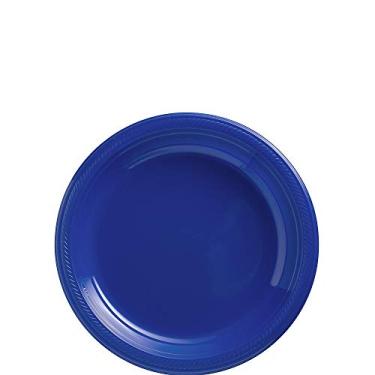 Imagem de Amscan Pratos de sobremesa, 17,78 cm, azul royal brilhante