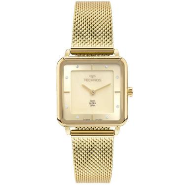Imagem de Relógio TECHNOS feminino Slim dourado safira GL22AL/1D
