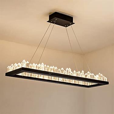 Imagem de Luminária pendente LED simples compatível com luminária de cozinha para sala de jantar 120 100 cm Preto e branco Lâmpada pendente de teto LED Lâmpada suspensa 110v 220v, luz suspensa ziyu
