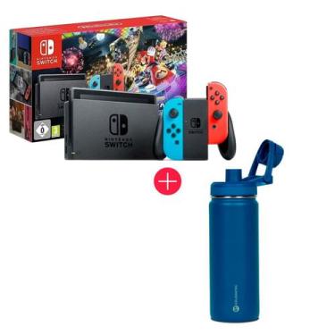 Imagem de Nintendo Switch Lcd + Mario Kart 8 Deluxe + Joy-Com Neon Blue E Neon R