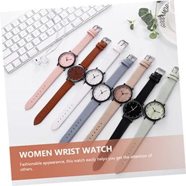 Imagem de VALICLUD 2 Unidades relógio de quartzo feminino relógio digital para relógio padrão de grão de madeira brinquedo relógios finos para homens relógio de pulso de fácil leitura
