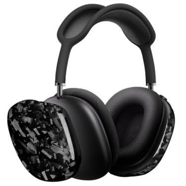 Imagem de MONOCARBON Capa de fibra de carbono real para Airpods Max, capa rígida protetora de nível militar para fones de ouvido Apple Airpods Max do dia a dia, acessórios essenciais de luxo de -