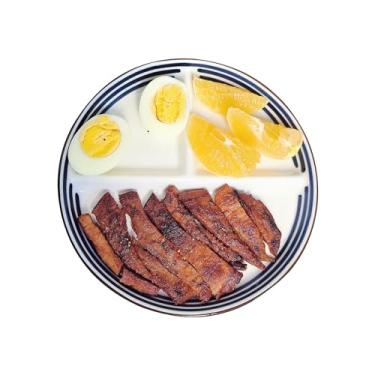 Imagem de Acyhggi Placa de controle de porção de cerâmica de 20 cm, equilíbrio de refeição saudável, (placa divisora de perda de peso para adultos) – dieta para diabetes e perda de peso