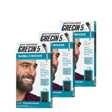 Imagem de Kit 3x Tintura Grecin 5 Gel Barba Bigode 28g Castanho Escuro