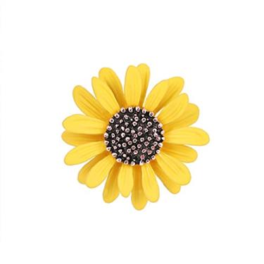 Imagem de Broche de flor de margarida multicolorido, broche de lapela de terno de girassol, rosa amarelo branco sol vestido decote broche esmalte margarida casaco colarinho broche para mulheres meninas homens