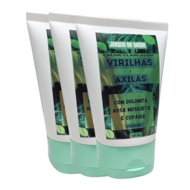 Imagem de Kit 3 Creme clareador de virilhas e axilas natural com Dolomita, Rosa Mosqueta e Copaíba