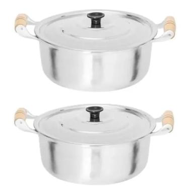 Imagem de Jogo 2 Panela Caçarola Alumínio Pequenas Polido N 16 E 18