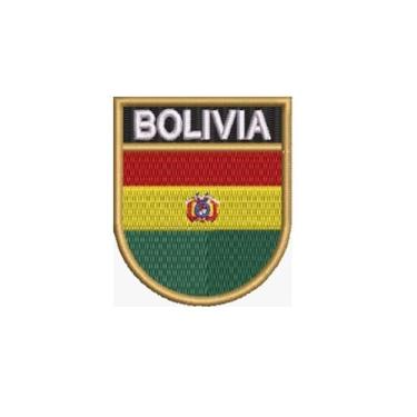 Imagem de BP0029E-011 Bandeira Bolivia Patch Bordado 5,7x6,8cm (D) Matriz Para Bordar)