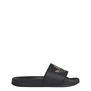 Imagem de adidas Originals Chinelo feminino Adilette Lite, Núcleo preto/preto/ouro fosco, 8