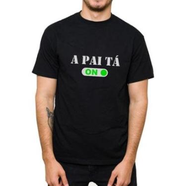 Imagem de Camiseta Masculina Algodão Frase O Pai Ta On Manga Curta Abrir Garrafa-Masculino