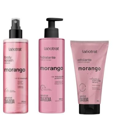 Imagem de Kit Completo Labotrat Morango: Esfoliante 150g, Hidratante 190ml e Body Splash 190ml